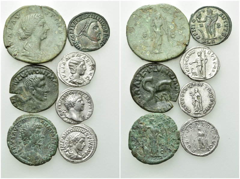 7 Roman Coins. 

Obv: .
Rev: .

. 

Condition: See picture.

Weight: g....