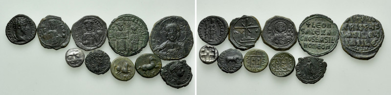 10 Greek, Roman and Byzantine Coins. 

Obv: .
Rev: .

. 

Condition: See ...