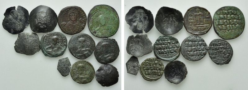 11 Byzantine Coins. 

Obv: .
Rev: .

. 

Condition: See picture.

Weigh...