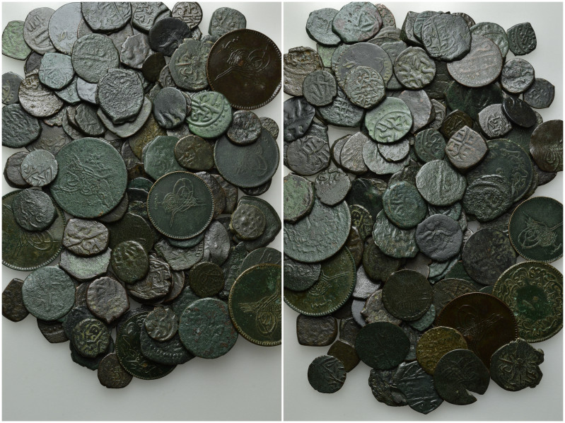 Circa 140 Ottoman Coins. 

Obv: .
Rev: .

. 

Condition: See picture.

...