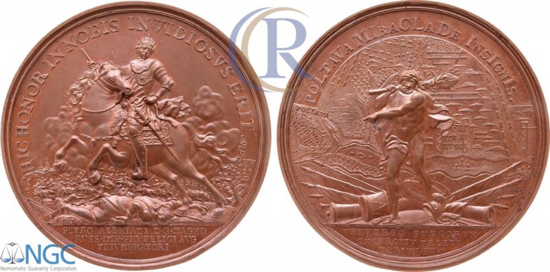 Russia. Медаль 1709 года. В память Полтавской битвы, из серии медалей на события...