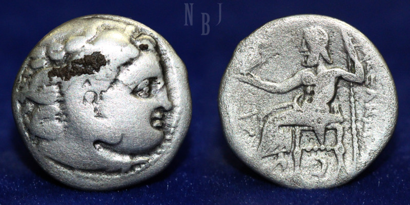 Macedonia - Alexander III (the Great) - AR Drachm. 301-297 BC. Obv: head of Hera...