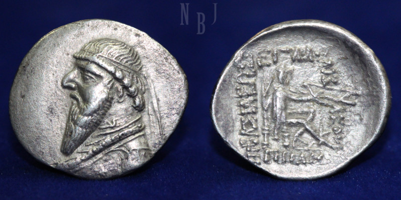 PARTHIA: MITHRADATES II (123-88 BCE) Silver drachm, Seleucia on the Tigris. Obve...