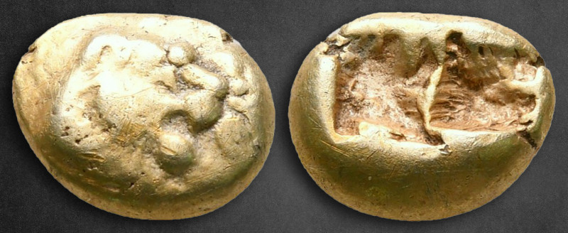 Kings of Lydia. Sardes. Alyattes circa 600-561 BC. 
Sixth Stater or Hekte EL
...