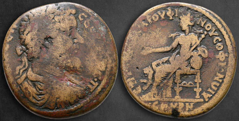 Ionia. Smyrna. Septimius Severus AD 193-211. 
Medallion Æ

34 mm, 20,78 g

...