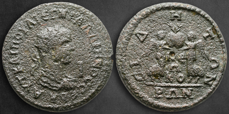 Pamphylia. Side. Gallienus AD 253-268. 
Bronze Æ

29 mm, 16,89 g

AY KAI ΠO...