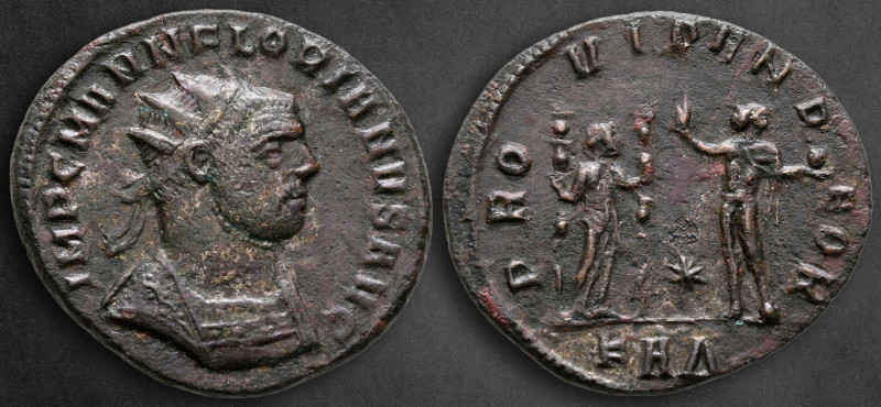 Florianus AD 276. Serdica
Antoninianus Æ

23 mm, 3,43 g

IMP C M ANN FLORIA...