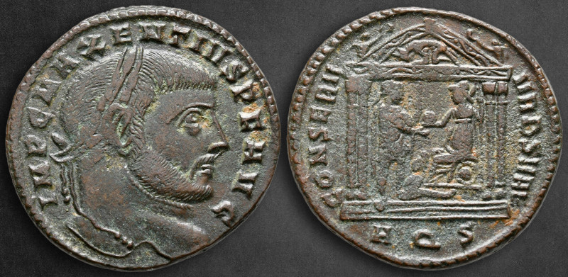 Maxentius AD 306-312. Struck AD 307. Aquileia
Follis Æ

26 mm, 6,59 g

IMP ...