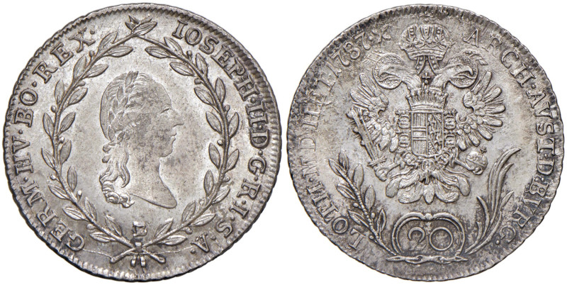 AUSTRIA Giuseppe II (1765-1790) 20 Kreuzer 1787 B Kremnitz - KM 2069 AG (g 6,70)...