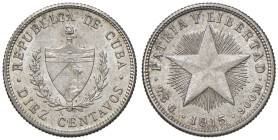 CUBA Prima repubblica (1902-1962) 10 Centavos 1915 - KM A 12 AG (g 2,48) 
FDC