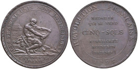 FRANCIA Prima repubblica (1792-1804) 5 Sols 1792 - KM Tn35 CU (g 26,59)
qSPL