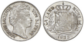 GERMANIA Baviera Ludwig I (1825-1848) 3 Kreuzer 1835 - KM 747 AG (g 1,33) Lieve debolezza.
FDC