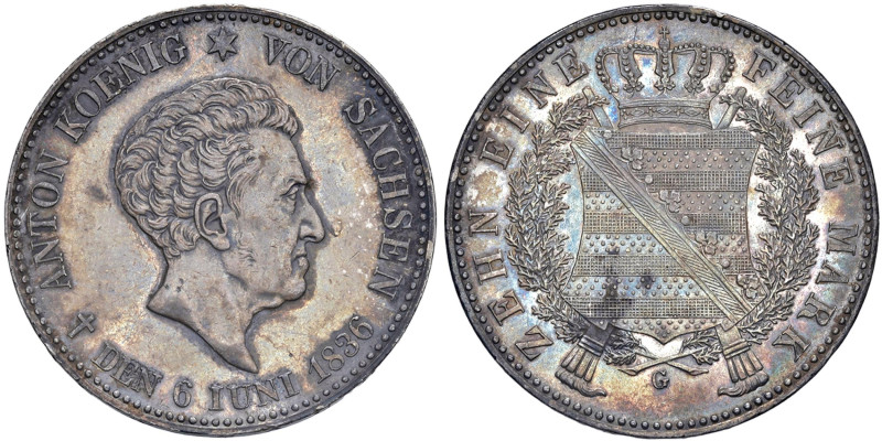 GERMANIA Sassonia Anton (1827-1836) Tallero 1836 - Dav. 871 AG (g 27,97)
SPL-FD...