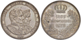 GERMANIA Sassonia Giovanni (1854-1873) Doppio Tallero 1872 B - Dav. 899 AG (g 37,01) Segnetti nei campi e lievi graffietti di conio sul contorno.
SPL...