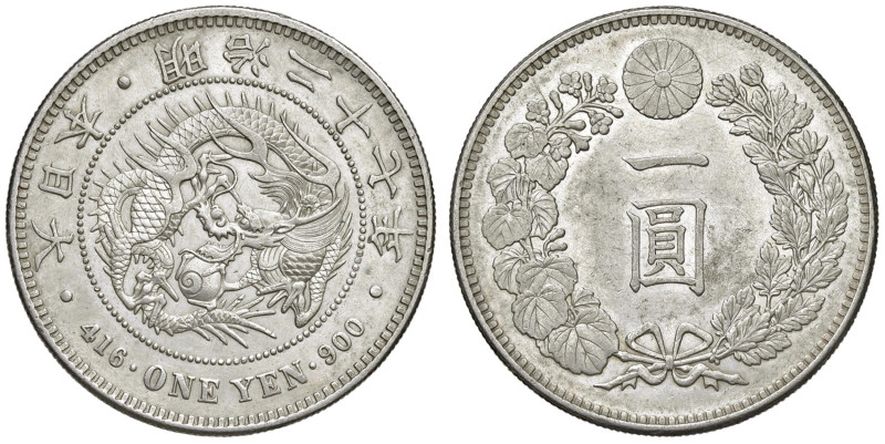 GIAPPONE Mutsuhito (1867-1912) Yen An. 27 (1894) - Y A25.3 AG (g 27,00) Segni di...