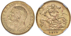 GRAN BRETAGNA Giorgio V (1910-1936) Mezza sterlina 1913 - KM 819 AU In slab n° 5787249-049.
MS 64