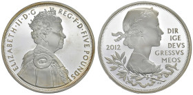 GRAN BRETAGNA Elisabetta II (1952-2022) 5 Sterline 2012 Giubileo di diamante - Spink L24 AG Box originale.
PROOF