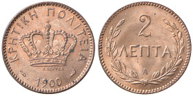 GRECIA Giorgio I (1863-1913) 2 Lepta 1900 A - KM 2 CU (g 2,00) 
FDC