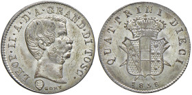 FIRENZE Leopoldo II di Lorena (1824-1859) 10 Quattrini 1858 - MIR 461 MI (g 1,79) R
qFDC/FDC