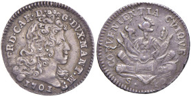 MANTOVA Ferdinando Carlo Gonzaga (1669-1707) Lira o 40 soldi 1701 - MIR 739/1 AG (g 3,01) 
SPL
