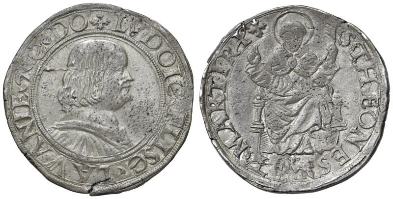 MESSERANO Ludovico II Fieschi (1528-1532) Testone - MIR 691 AG (g 9,49) 
qSPL