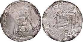 MILANO Carlo II d'Asburgo e reggenza di Maria Anna d'Austria (1665-1675) Filippo 1666 - MIR 380 AG (g 27,82) 
SPL