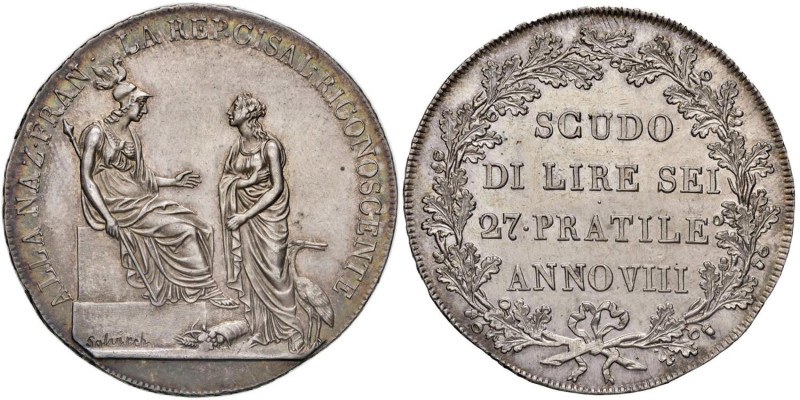 MILANO Repubblica Cisalpina (1800-1802) Scudo da 6 lire o Pratile - Gig. 1 AG (g...