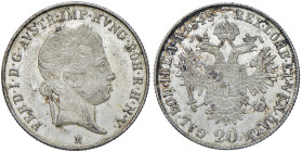 MILANO Ferdinando I d'Asburgo - Lorena (1835-1848) 20 Kreuzer 1843 M - MIR 524/5 AG (g 6,66)
FDC