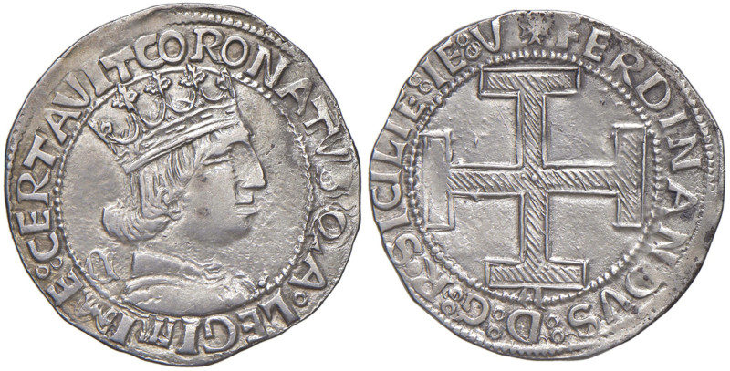 NAPOLI Ferdinando I d'Aragona (1458-1494) Coronato - MIR 68/12 AG (g 3,90)
SPL+