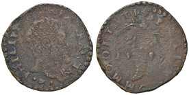 NAPOLI Filippo II d'Asburgo (1554-1598) Tornese 1587 - Magl. 138 CU (g 5,92)
MB