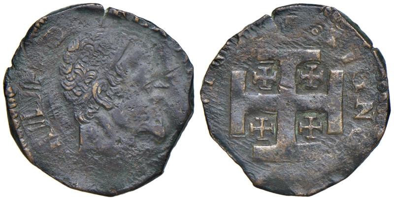 NAPOLI Filippo II d'Asburgo (1554-1598) 3 Cavalli - Magl. 164 CU (g 3,61)
MB+/q...