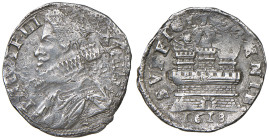 NAPOLI Filippo III d'Asburgo (1598-1621) 15 Grana 1618 - Magl. 20 AG (g 3,64) Contrassegno del coniatore lettera "P".
BB-SPL
