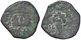 NAPOLI Filippo III d'Asburgo (1598-1621) Tornese 1617 - Magl. 75 CU (g 5,09) Contrassegno del coniatore lettera "RT".
MB