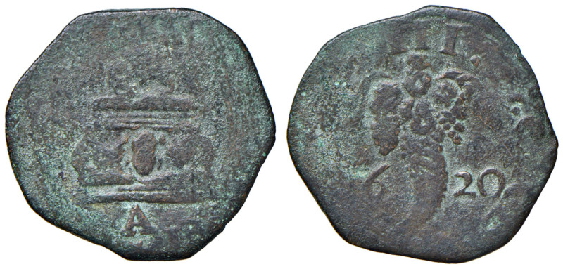 NAPOLI Filippo III d'Asburgo (1598-1621) Tornese 1620 - Magl. 78 CU (g 2,88) Con...