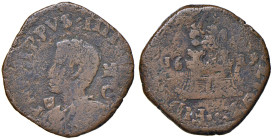 NAPOLI Filippo IV d'Asburgo (1621-1665) 9 Cavalli 1629 sigla MC - Magl. 90 CU (g 8,58) R Contrassegno del coniatore scudetto.
MB