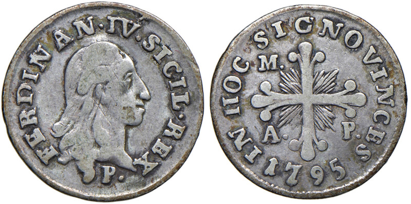 NAPOLI Ferdinando IV di Borbone (1759-1799) 10 Grana 1795 - Nom. 518 AG (g 2,20)...