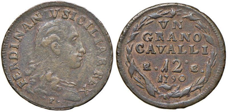 NAPOLI Ferdinando IV di Borbone (1759-1799) Grano 1790 RC - Nom. 553 CU (g 6,50)...