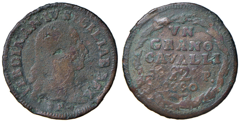 NAPOLI Ferdinando IV di Borbone (1759-1799) Grano 1790 AP - Nom. 556 CU (g 5,16)...