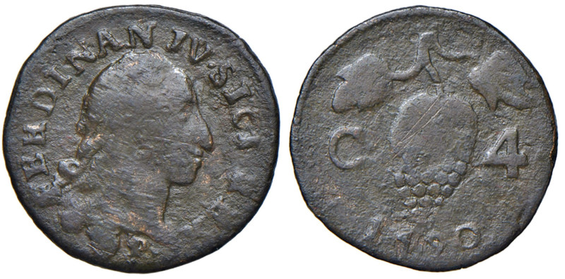 NAPOLI Ferdinando IV di Borbone (1759-1799) 4 Cavalli 1790 - Nom. 593 CU (g 1,82...