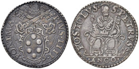 Pio IV (1559-1565) Ancona - Testone - Munt. 49 AG 
BB/BB+