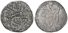 Sisto V (1585-1590) Bologna - Giulio stemma Caetani - Munt. 100 AG (g 3,30) 
qBB