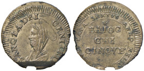 Pio VI (1775-1799) 5 Baiocchi An. XXIII - Munt. 94 CU (g 16,93) Difetto di conio al margine
SPL