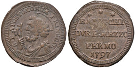 Pio VI (1775-1799) Fermo - 2 Baiocchi e mezzo 1797 - Munt. 322a CU (g 10,50) R
SPL