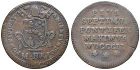 Pio VII (1800-1823) Mezzo baiocco An. II - Munt. 25v CU (g 5,68)
qBB/BB