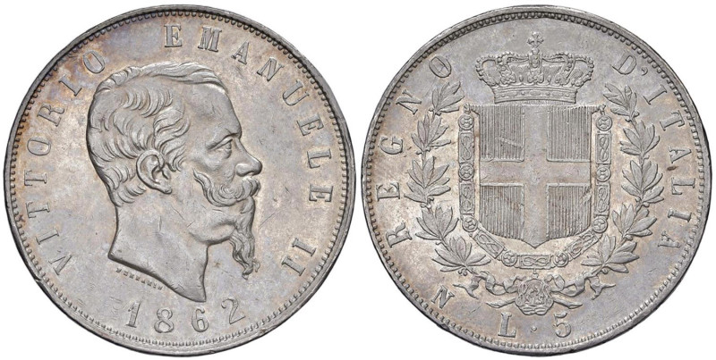 Vittorio Emanuele II (1861-1878) 5 Lire 1862 N - Nomisma 879 AG R
qSPL