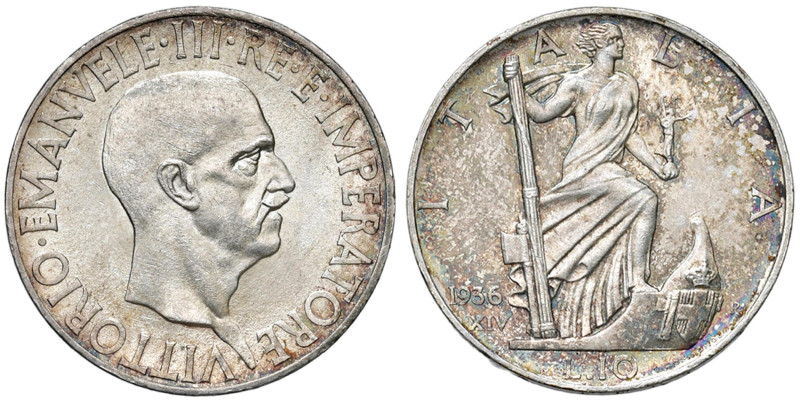 Vittorio Emanuele III (1900-1946) 10 Lire 1936 An- XIV - Nomisma 1121 AG
qFDC