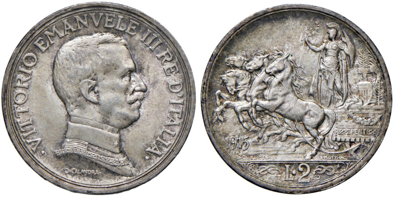 Vittorio Emanuele III (1900-1946) 2 Lire 1915 "Quadriga briosa" - Nomisma 1164 A...