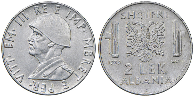 Vittorio Emanuele III Albania (1900-1946) 2 Lek 1939 An. XVIII - Nomisma 1449 AC...