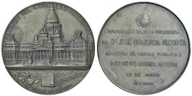 ARGENTINA Medaglia 1906 Inaugurazione Palazzo del congresso a Buenos Aires - AE argentato (g 159 - Ø 72 mm) Colpetto al bordo.
SPL
