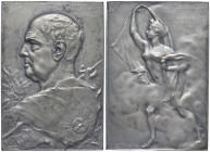 ARGENTINA Domingo Faustino Sarmiento (1811-1888) Placchetta 1911 Centenario della nascita - Opus: C.Y.AF. Rossi AE argentato (g 88,13 - 67x46 mm) 
SP...
